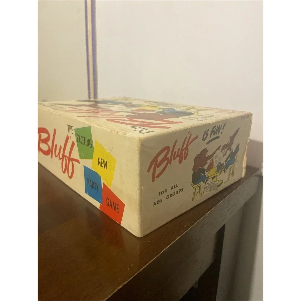 Vintage 1963 Play Bluff Dice Party Game Saalfield Artcraft Liar's Poker Complete